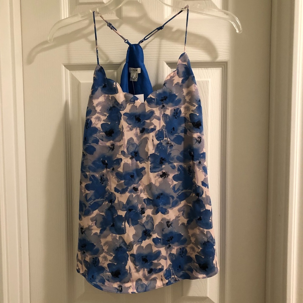 J. Crew floral scallop tank
